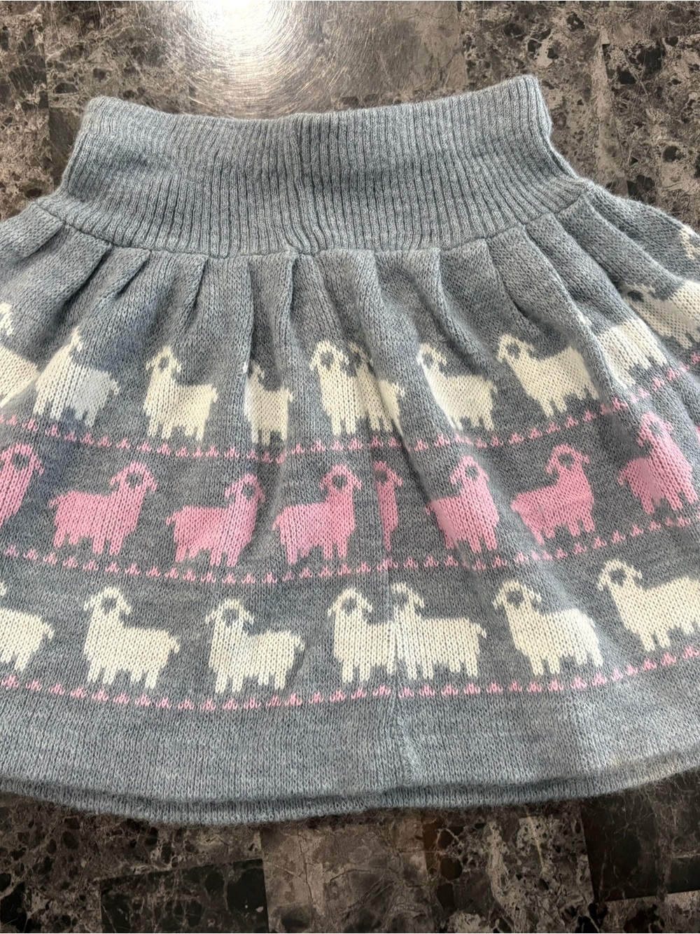 Vintage Camden Passage Gray Knit Sheep Skirt 2T 3T